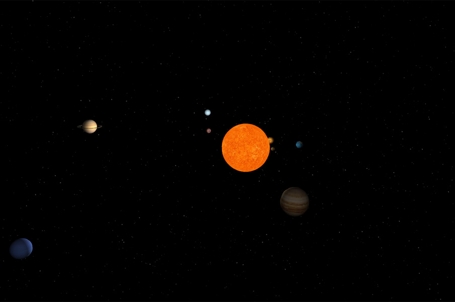Solar System Simulation w Three.js