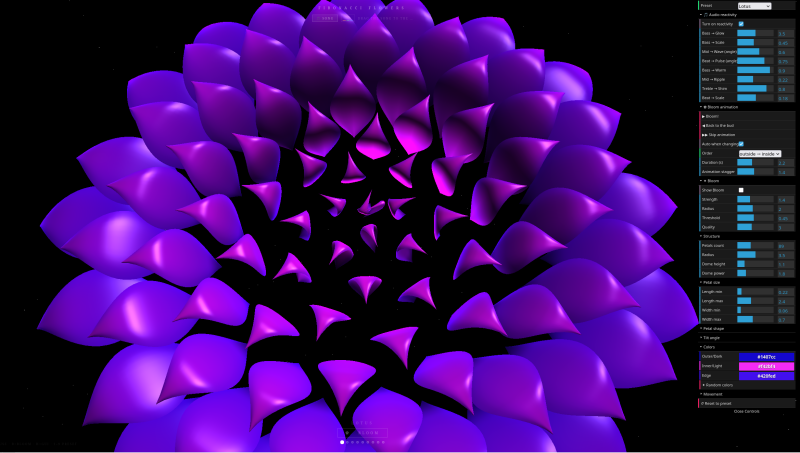Fibonacci Flowers Audio API