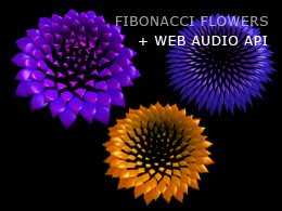 Generatywne kwiaty w Three.js. Możliwość zmiany parametrów, predefiniowane presety oraz efekt glow i wzrost. Dodatkowo wprowadzona audio reaktywność bazująca na Web Audio API. <a href='/projects/fibonacci-flowers-audio-api/fibonacci-flowers-audio-api-with-player.html'>zobacz</a>